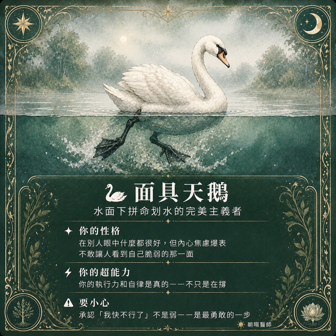 面具天鵝｜水面下拼命划水的完美主義者